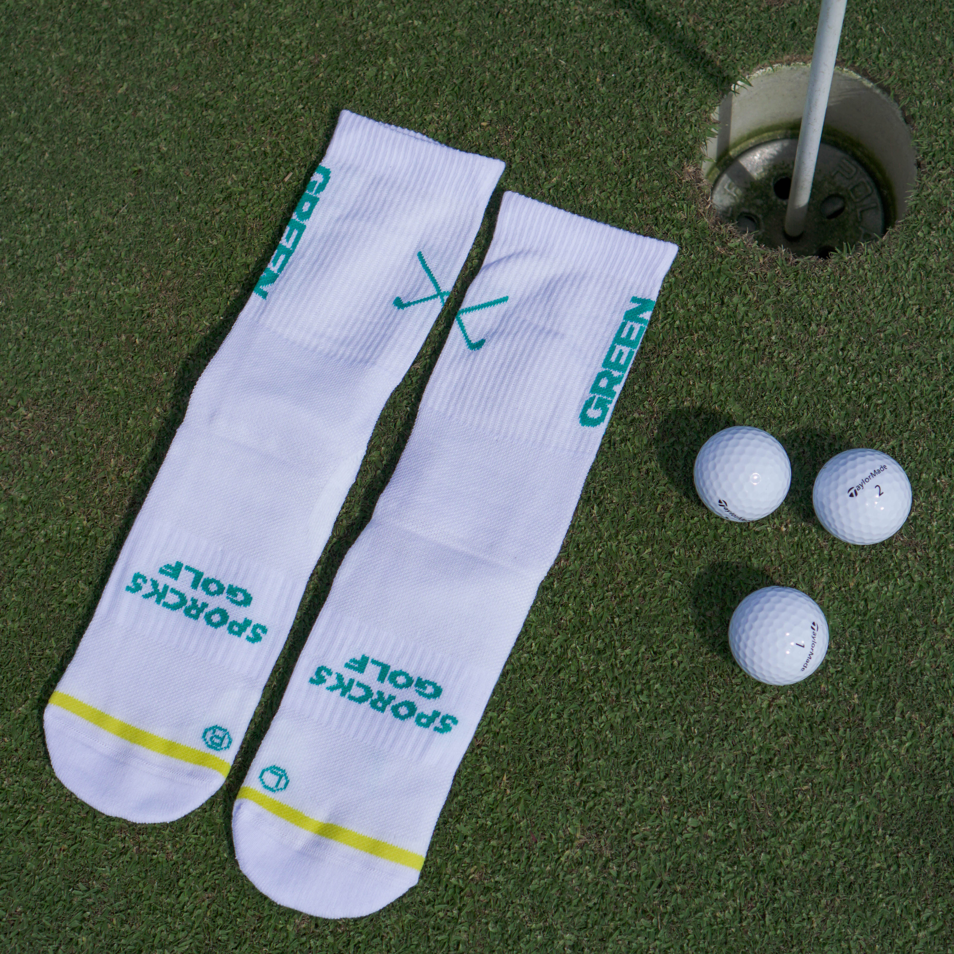 GREEN HUNTER WHITE - CALCETÍN GOLF
