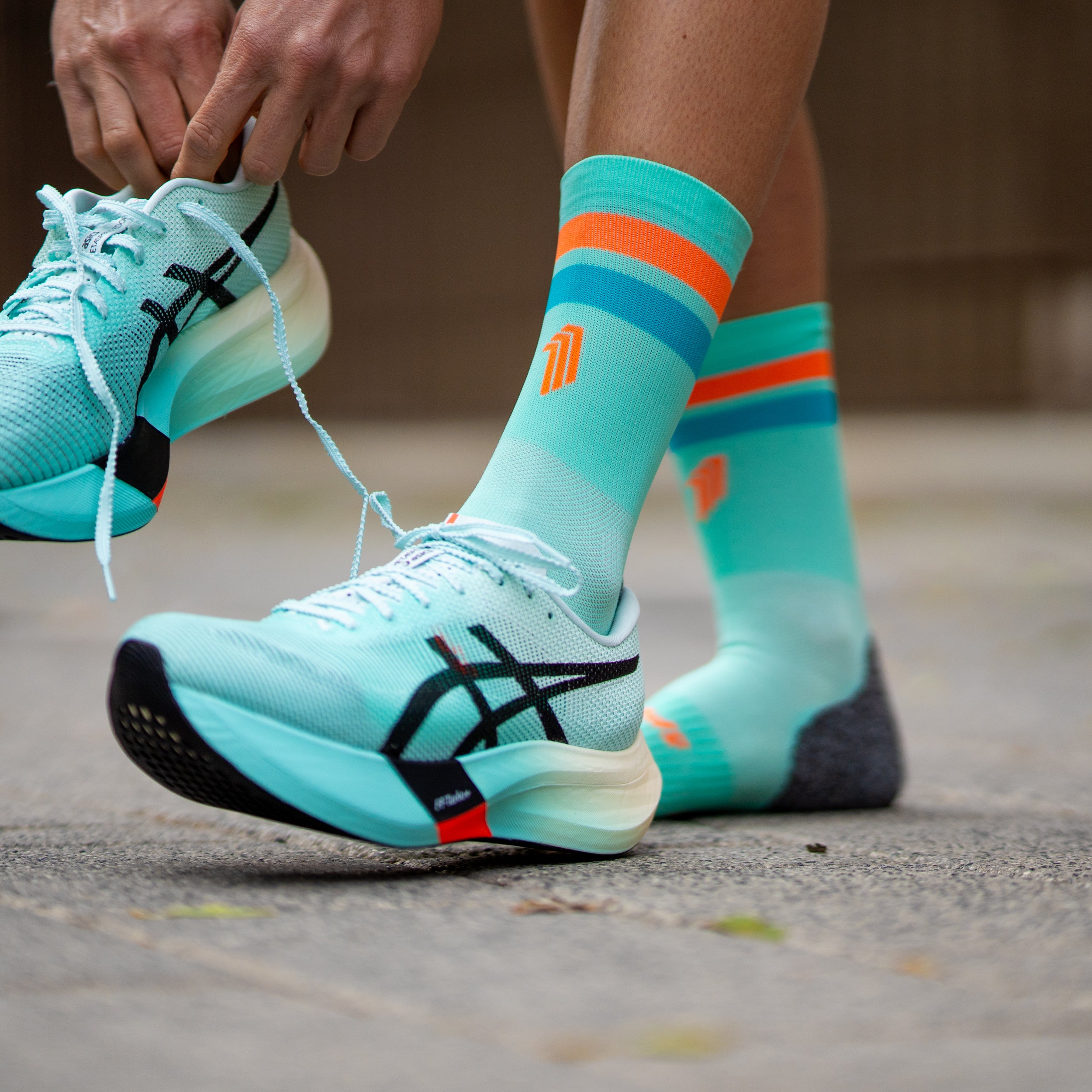 PRO GREEN ORANGE - CALCETÍN RUN ULTRALIGHT