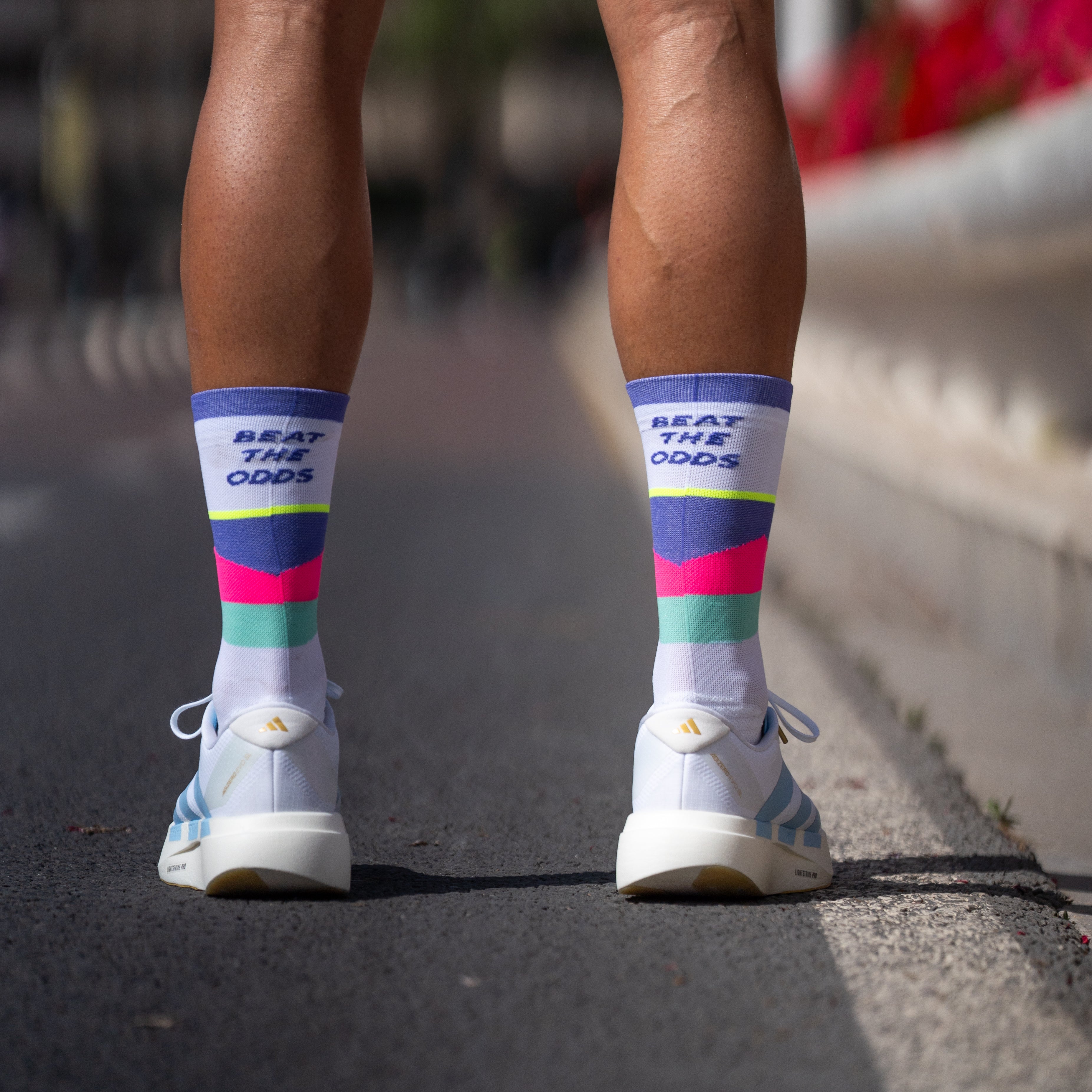 BEAT THE ODDS PURPLE - RUNNING SOCKS