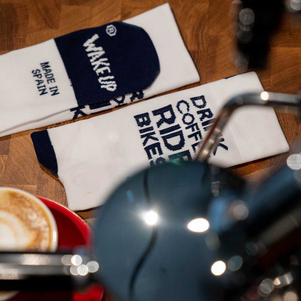 DRINK COFFEE BLUE - CALCETÍN CICLISMO