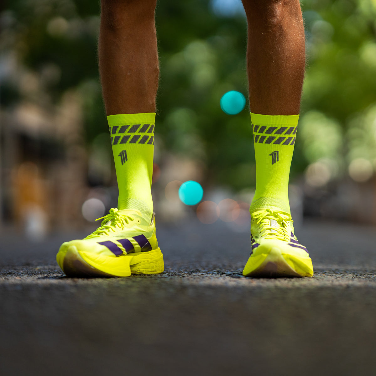 ULTRALIGHT PRO STRIPED YELLOW - CALCETÍN RUN ULTRALIGHT