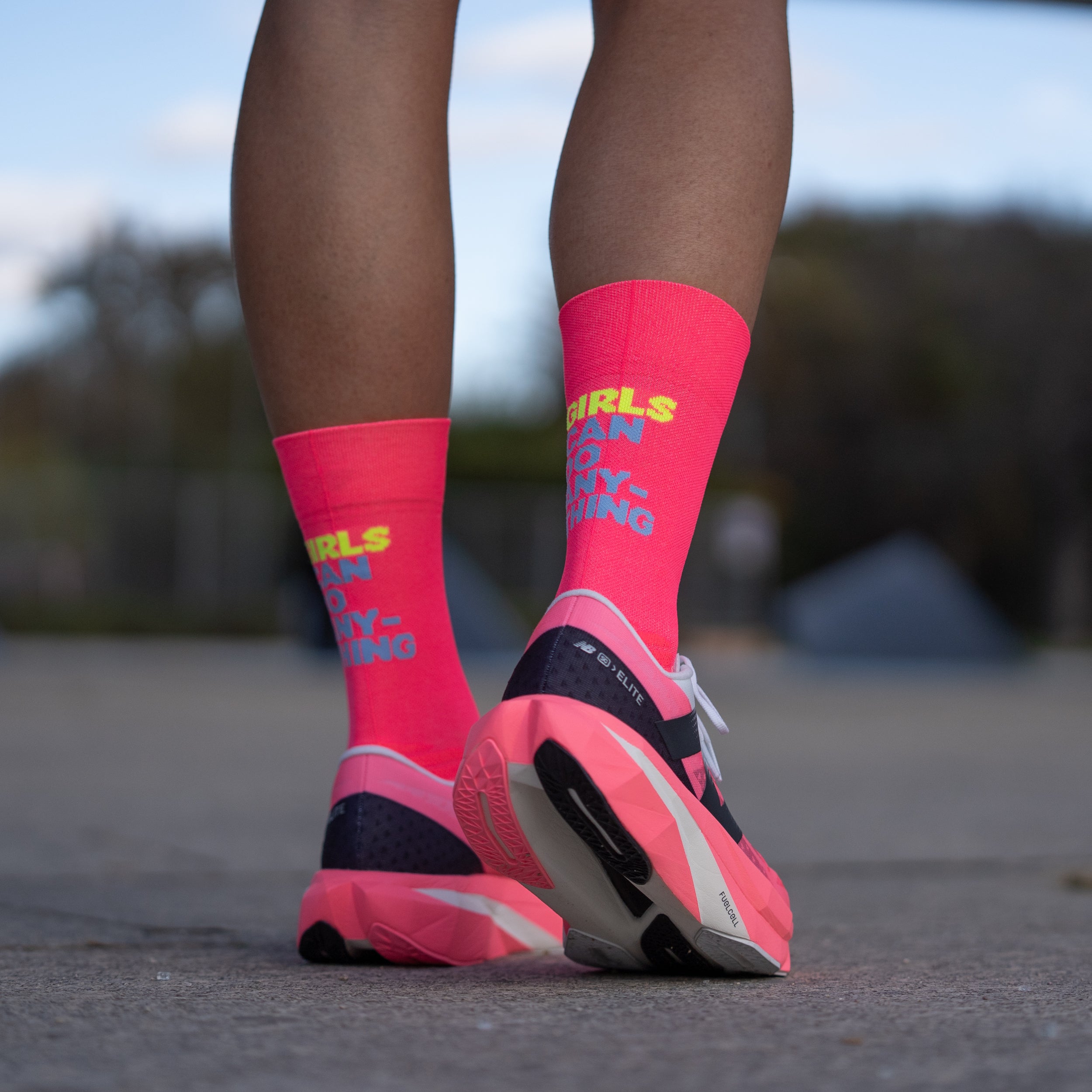 GIRLS CAN DO DIVA PINK - RUNNING SOCKS