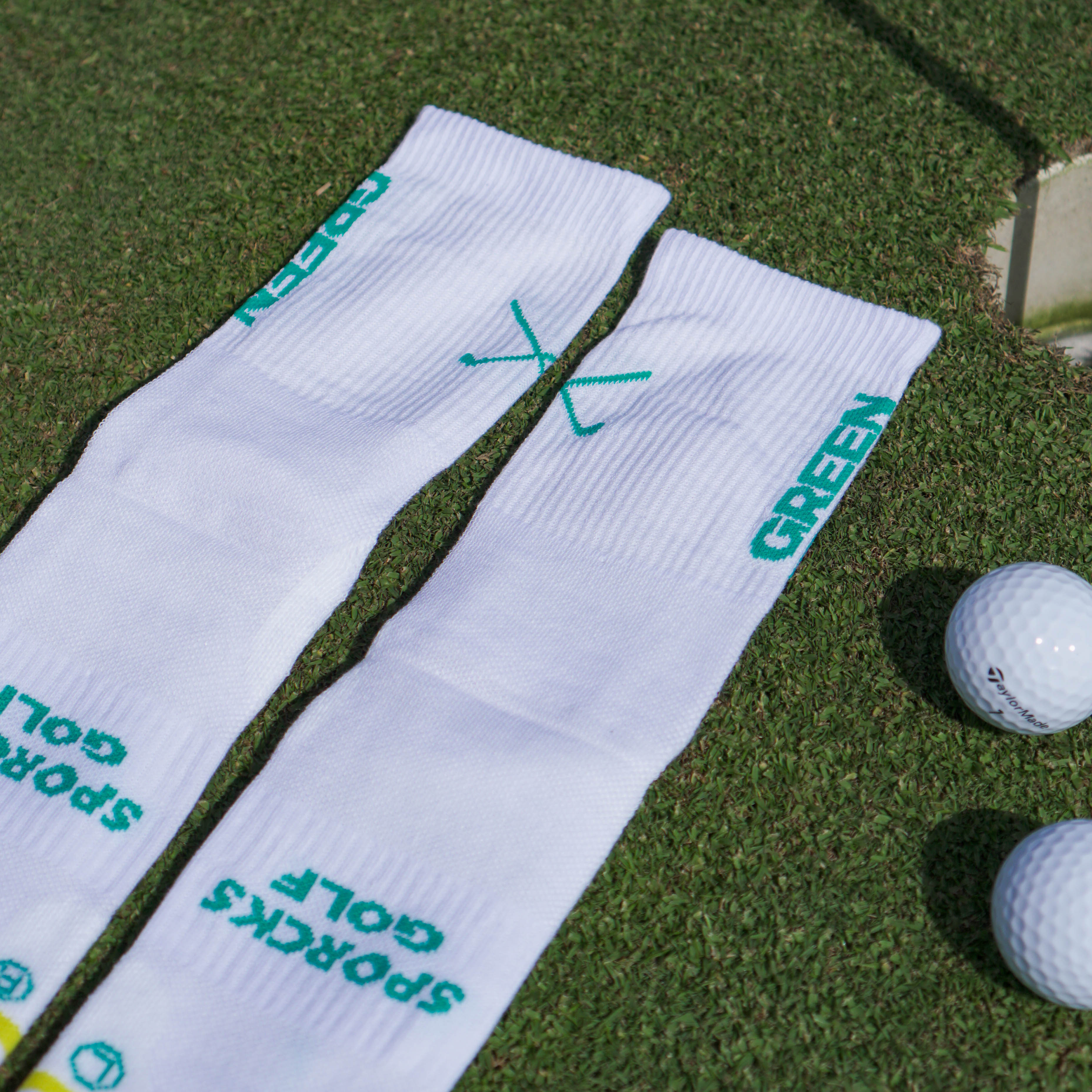 GREEN HUNTER WHITE - GOLF SOCKS