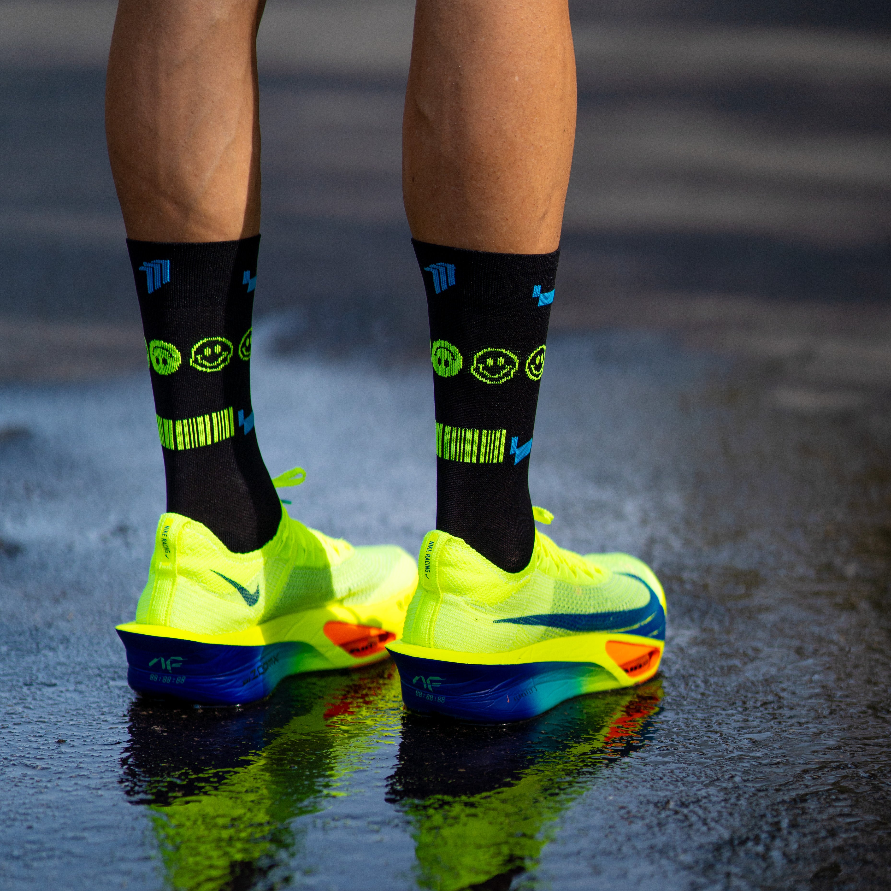 80'S NIGHT BLACK - RUNNING SOCKS