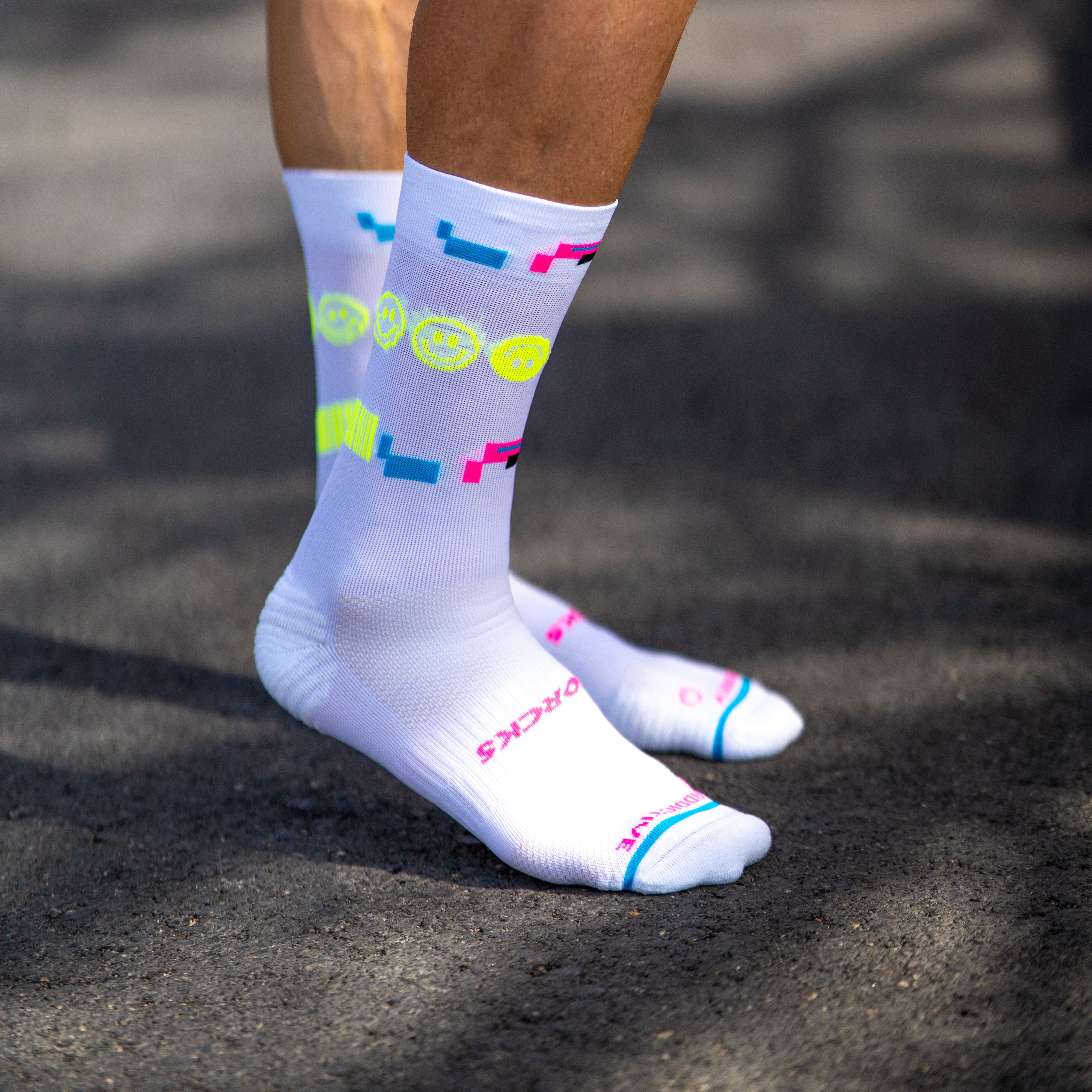 80'S NIGHT WHITE - RUNNING SOCKS