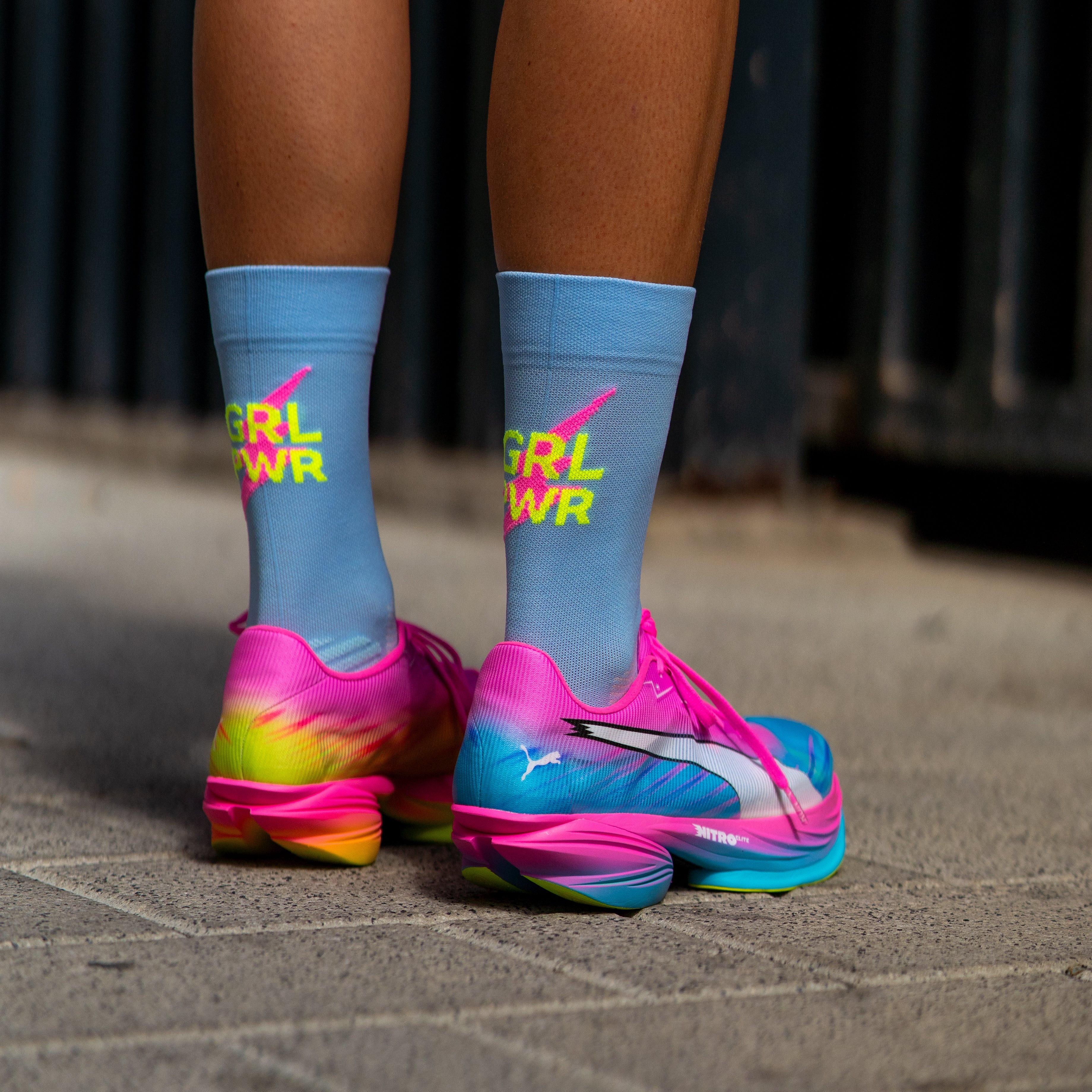 GIRLS POWER BLUE - CALCETÍN RUNNING