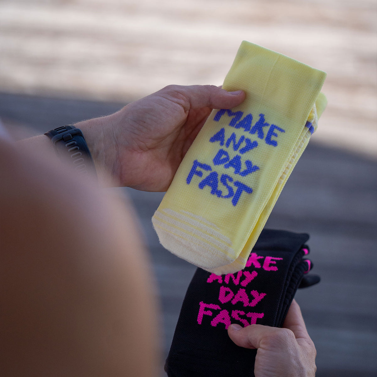 MAKE ANY DAY YELLOW - RUNNING SOCKS