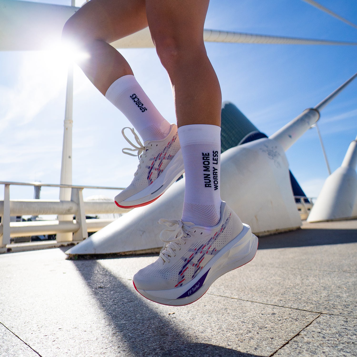 RUN MORE WHITE - RUNNING SOCKS