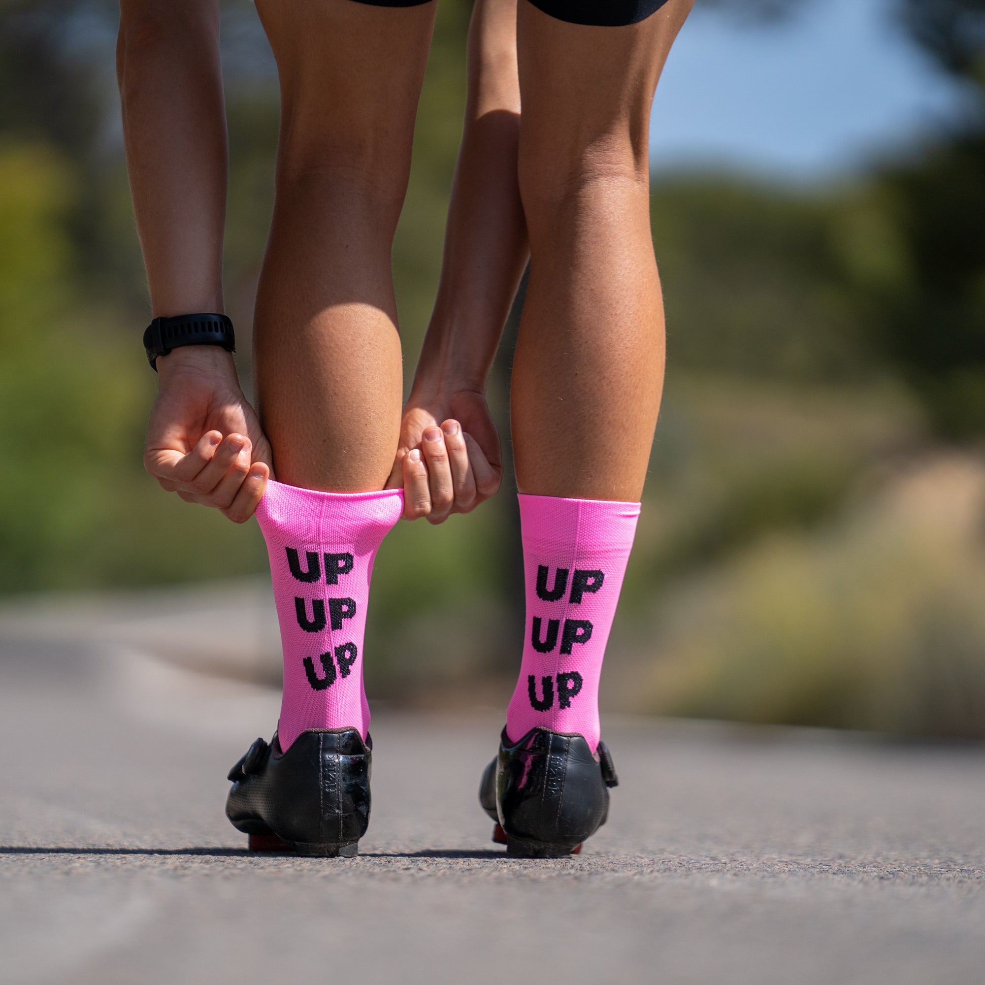 UP UP UP PINK CYCLING SOCKS XS 35 37