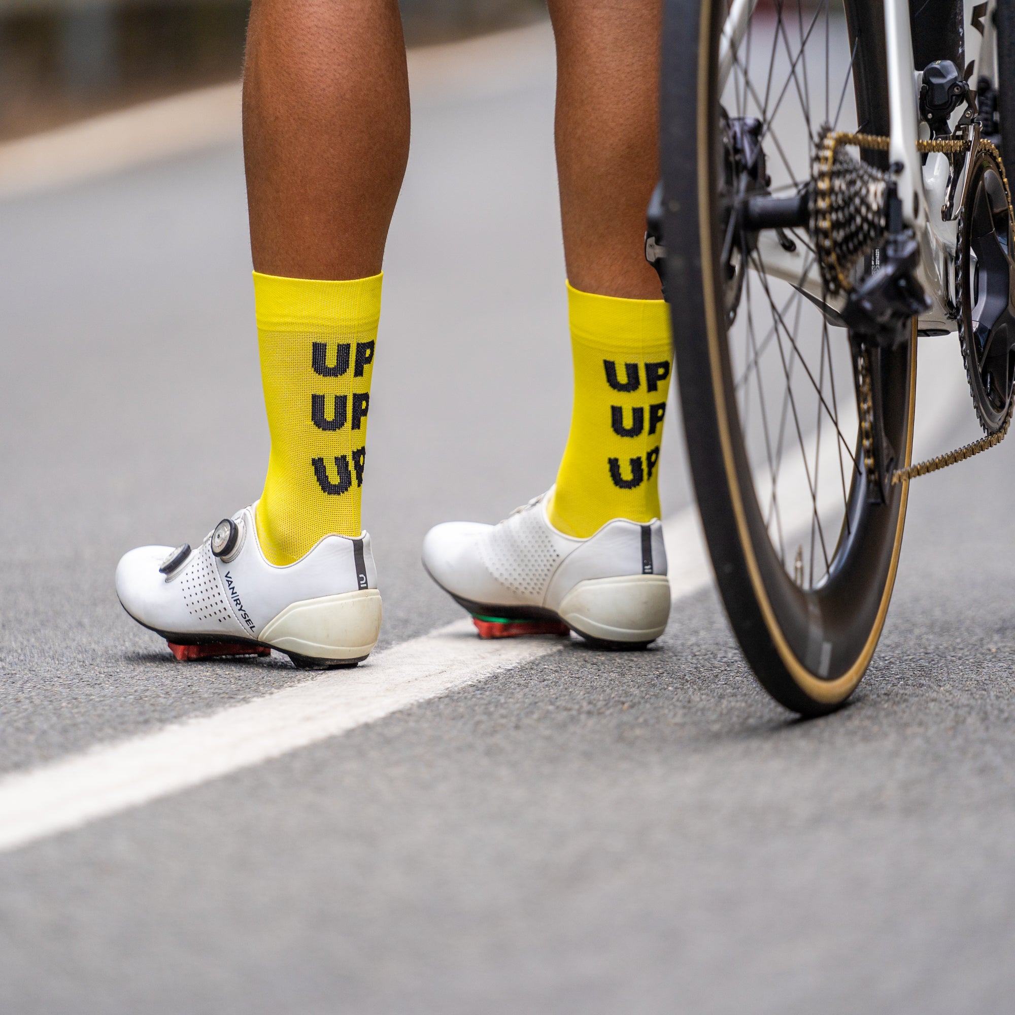 UP UP UP YELLOW  - CYCLING SOCKS