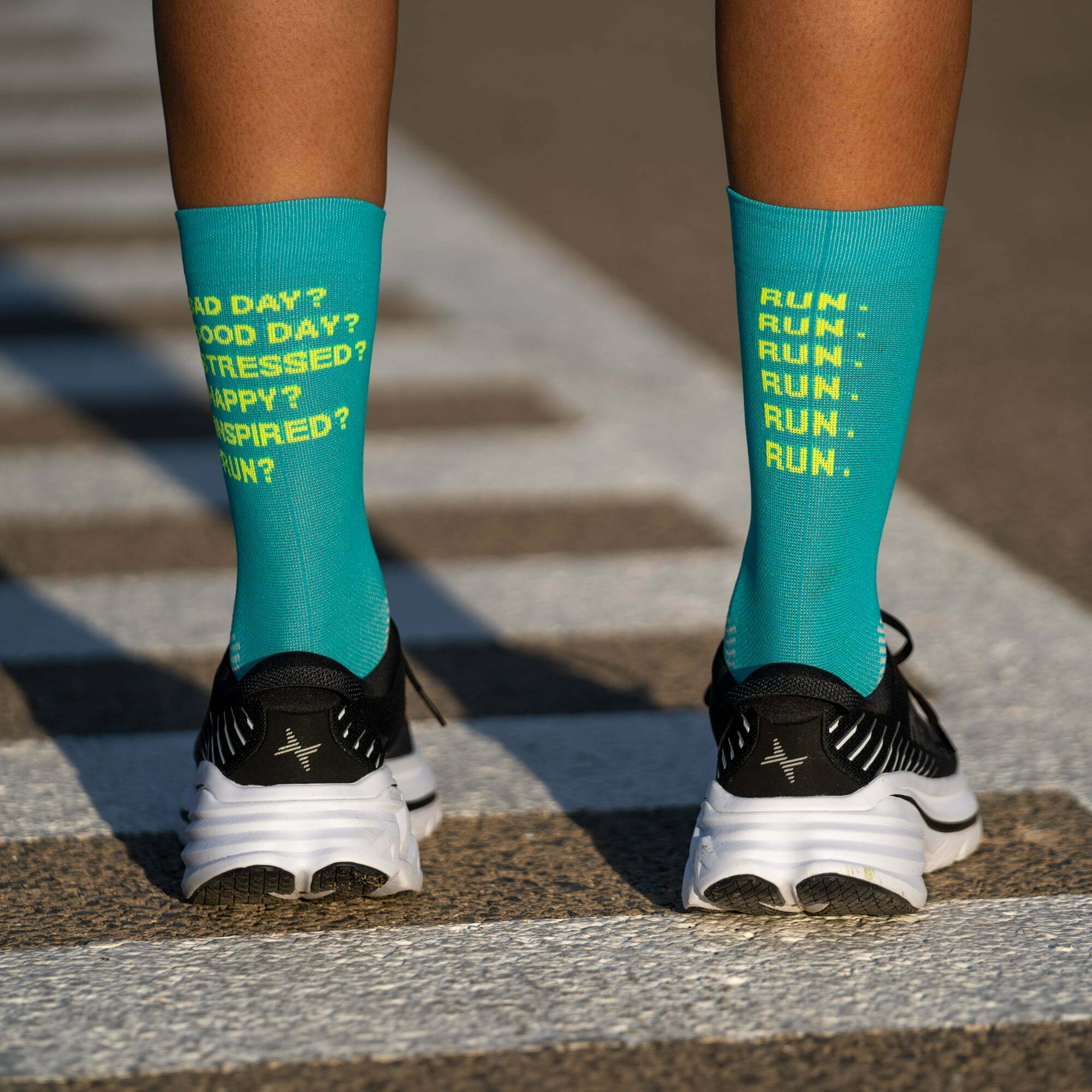 JUST RUN GREEN - RUNNING SOCKS