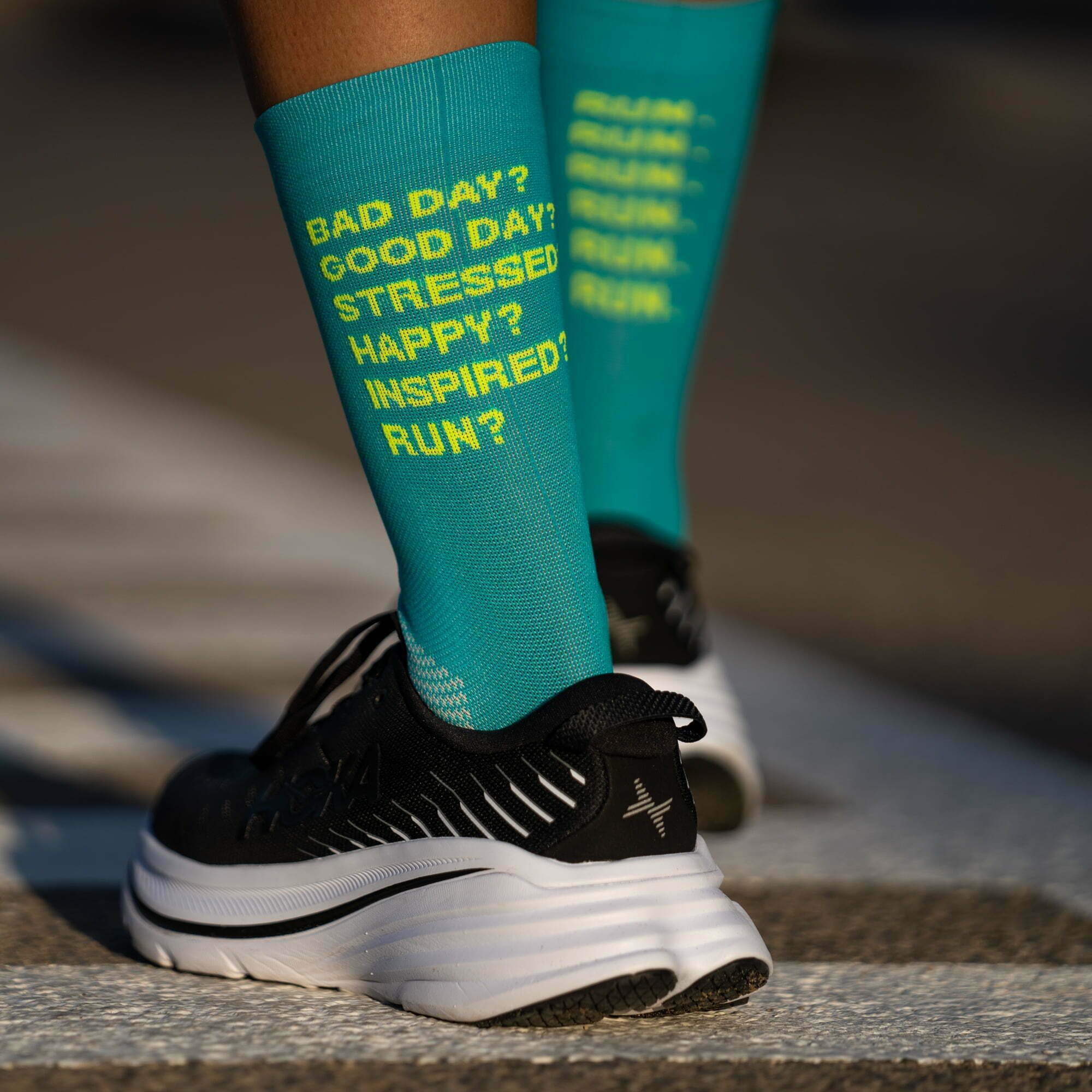 JUST RUN GREEN - RUNNING SOCKS