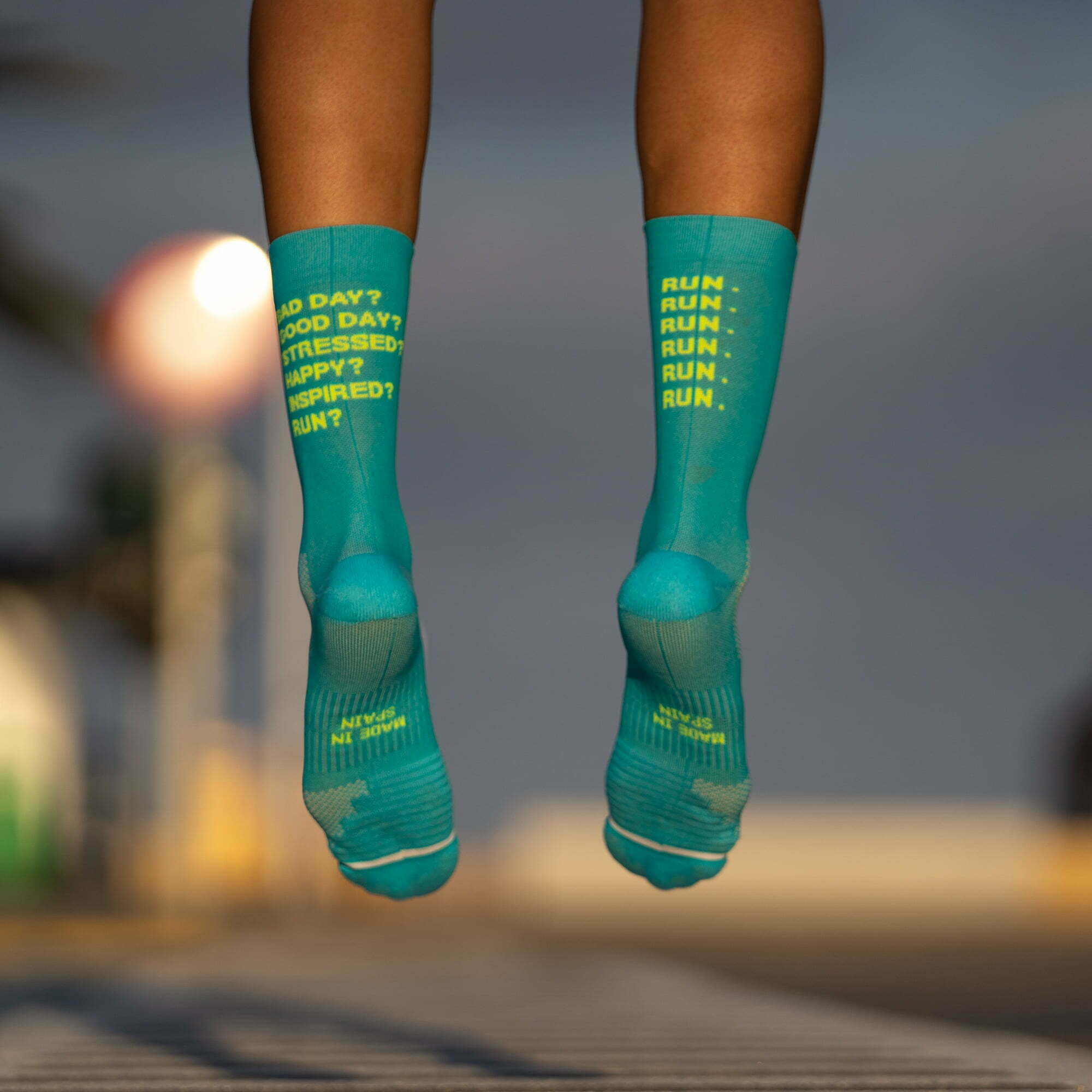 JUST RUN GREEN - RUNNING SOCKS